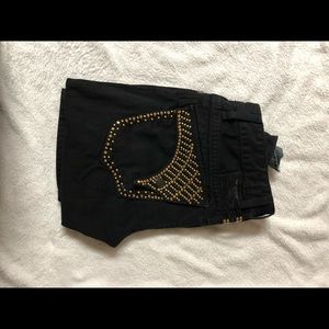 Robins jeanz black and gold studded wings size 32